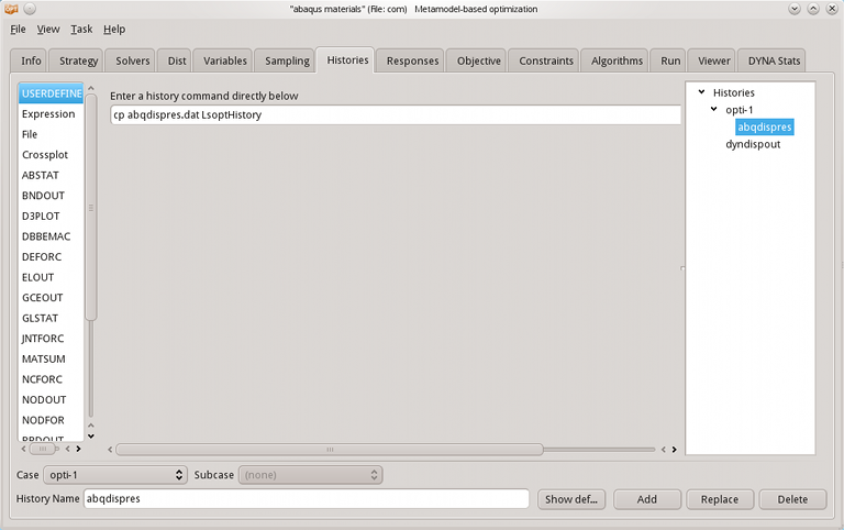 GUI History Panel